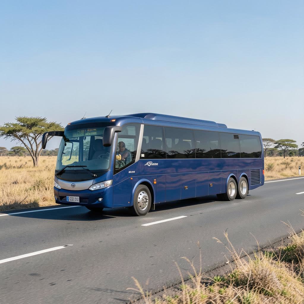 Rayan Coach bus on a Kenyan highway